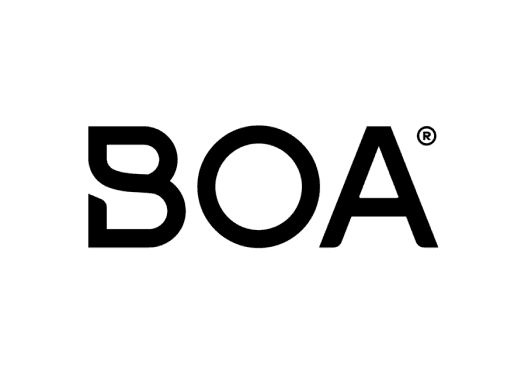 Logo of BOA featuring bold stylized letters with a circular design around the letter 'O'.