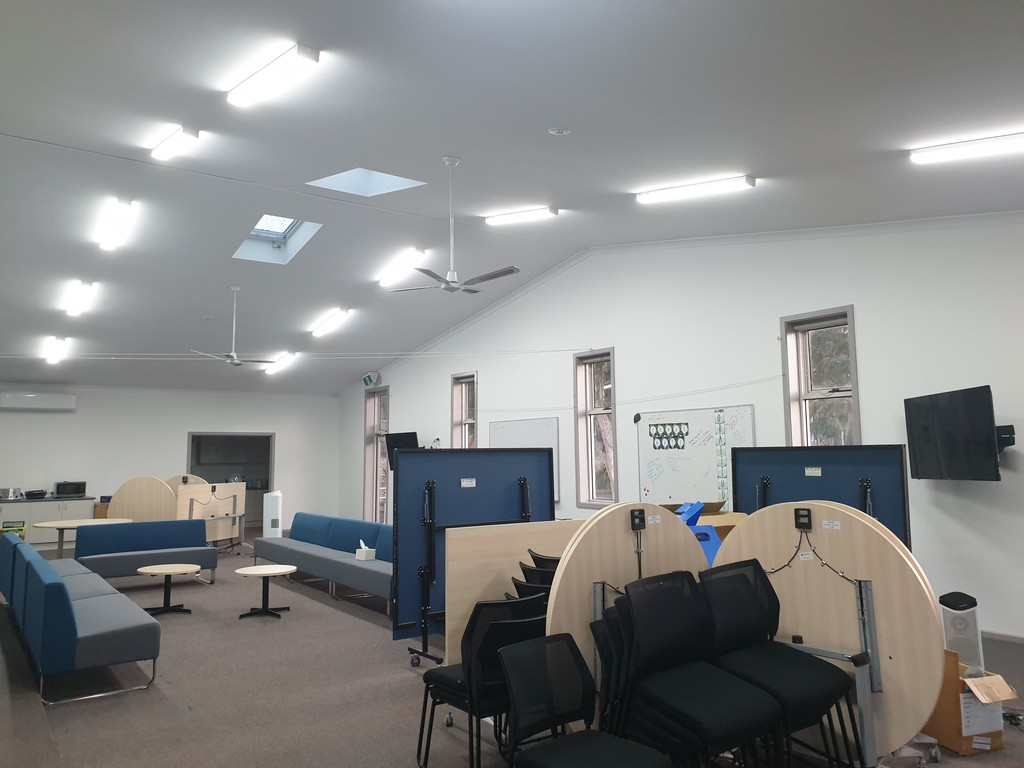 Interior of school freshly painted in white by alicon painting