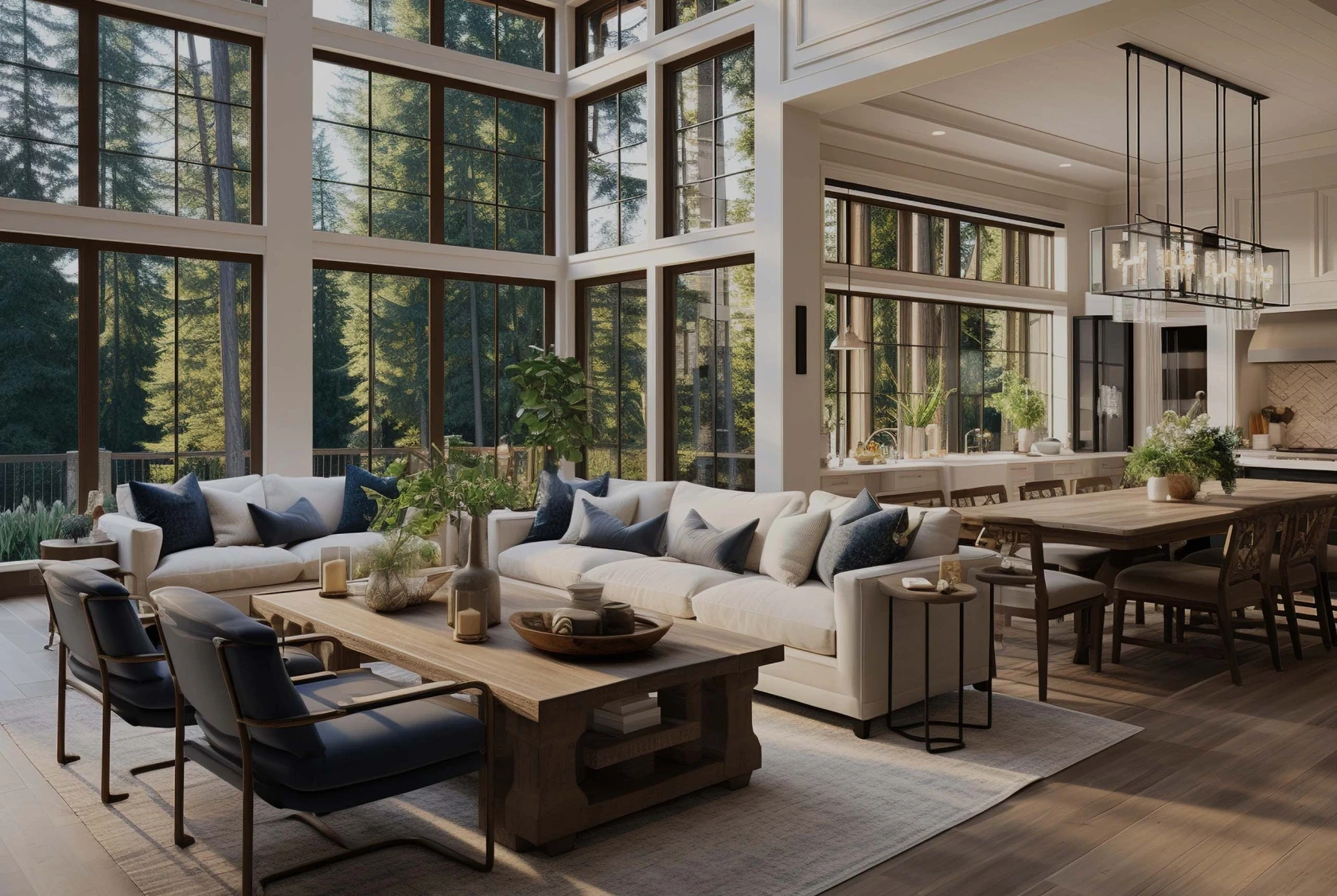 Modern curved staircase with warm ambient lighting