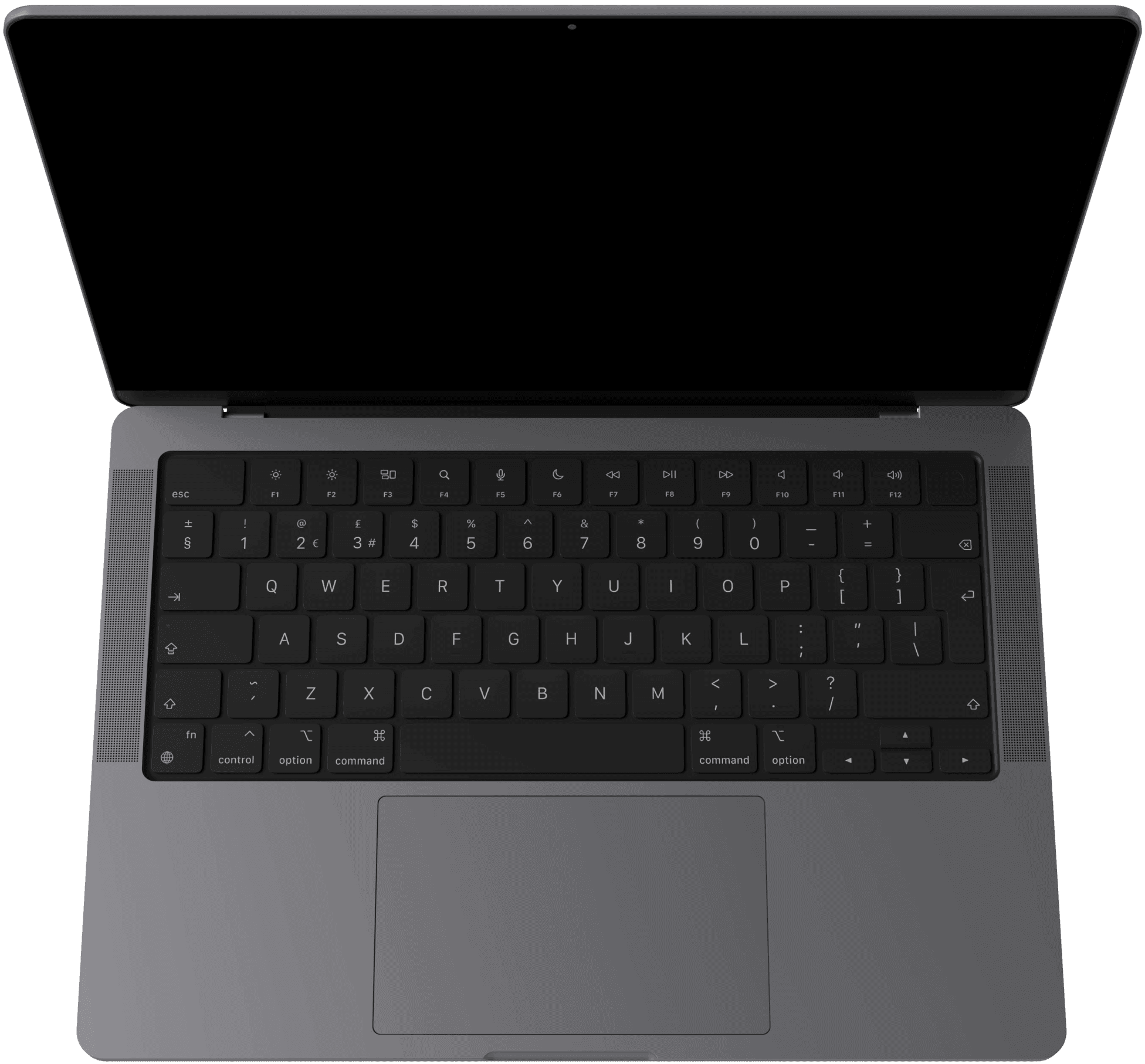 A closed laptop with a sleek design and a dark keyboard, resting on a flat surface.