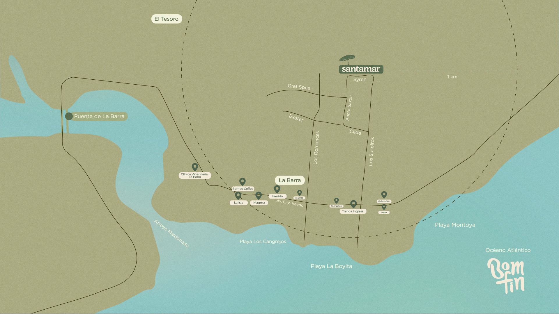 Mapa zoom de ubicación Santamar