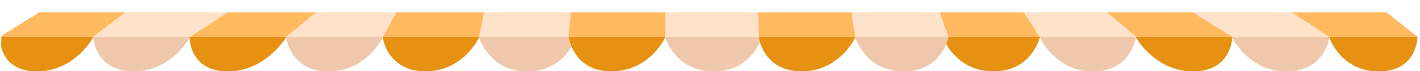 カフェ風の屋根のイラスト。