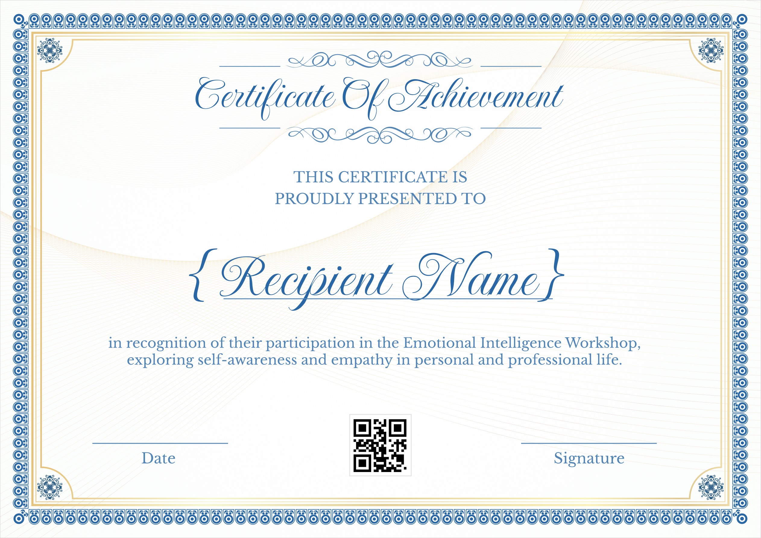 Wauld - Elegant and minimalistic Certificate of achievement certificate template