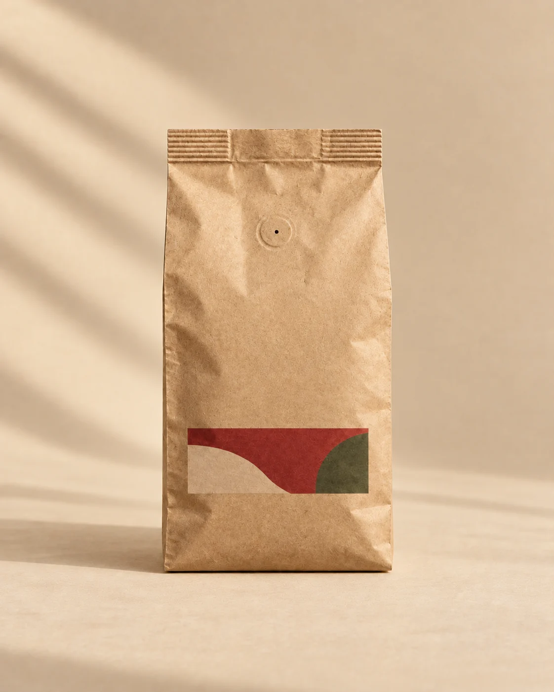 Daybreak Washed, Ethiopian washed coffee in a 250 g kraft bag with a red, cream and olive artwork panel