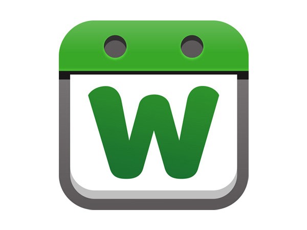 A green icon with a white background displays a large, bold, green letter "W" in the center. The icon has a dark gray border and two circular holes at the top, resembling a calendar page. The icon is presented against a plain white background.