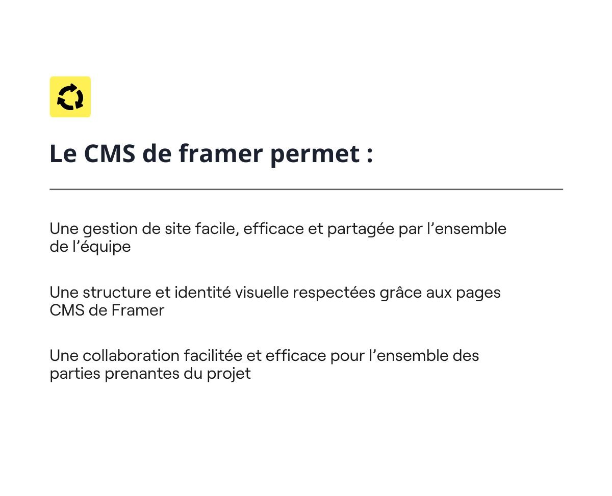 Les fonctionnalités Framer