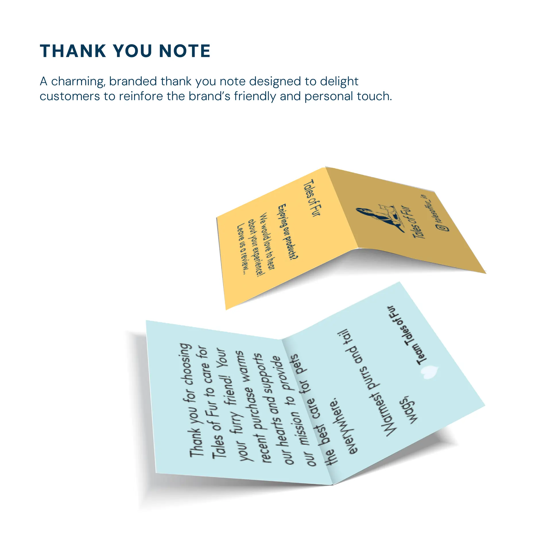 Thank you note for Tales of Fur