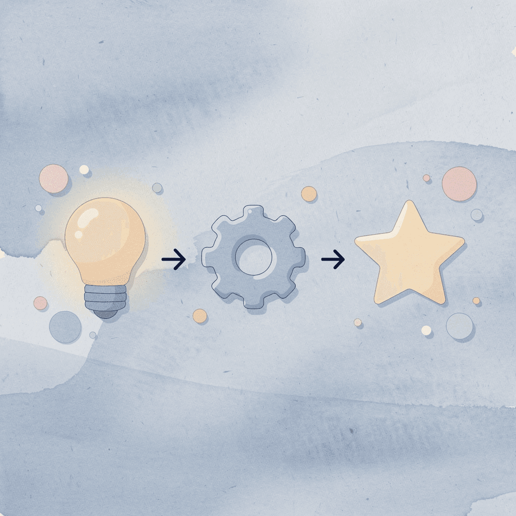 Icons representing quality, practicality, and relevance in corporate gifting
