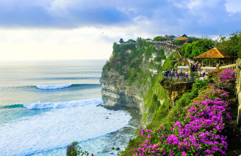 Stunning ocean view from Uluwatu cliff near Jimbaran properties available for sale.