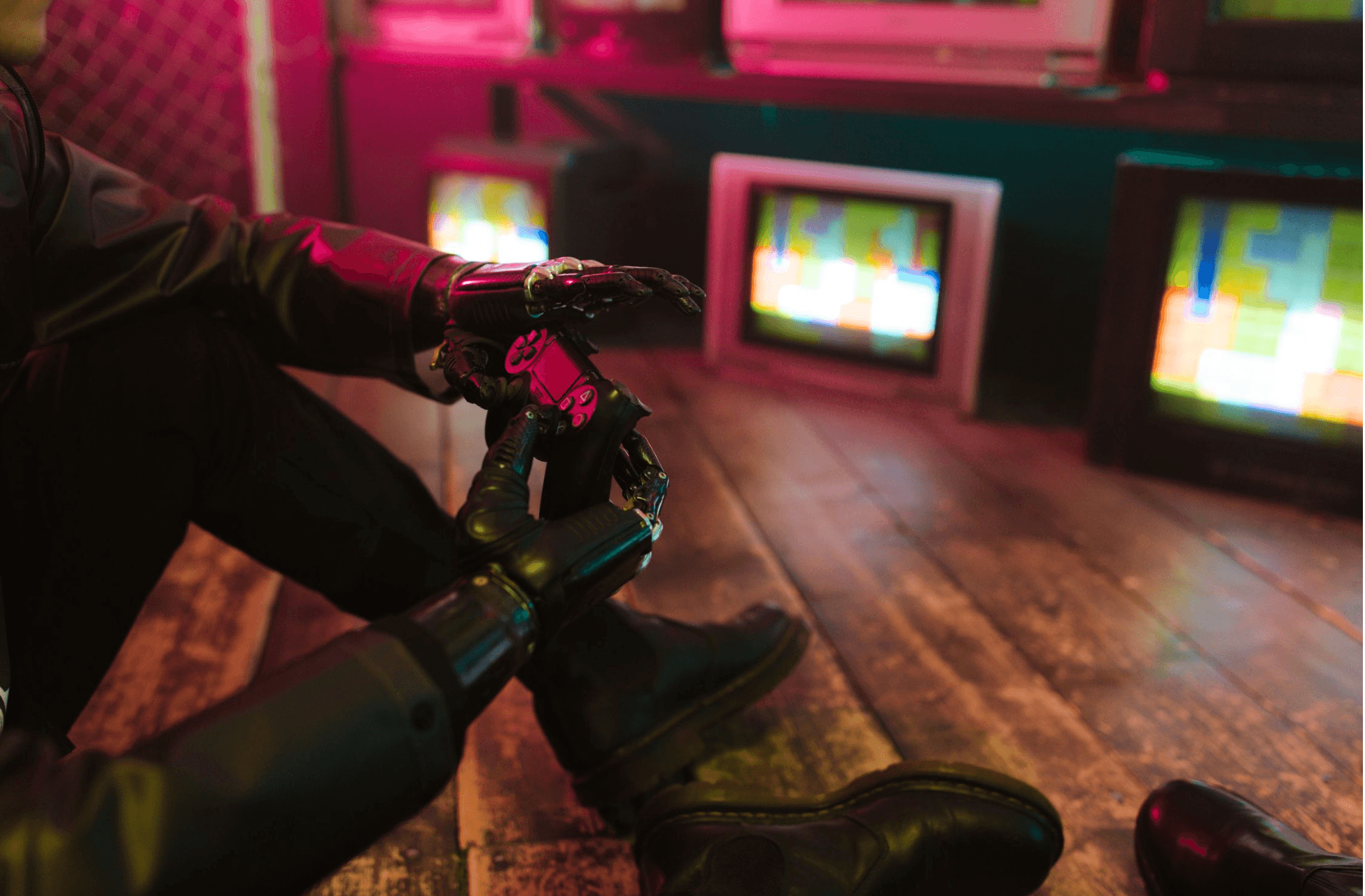 man playing game in a music video