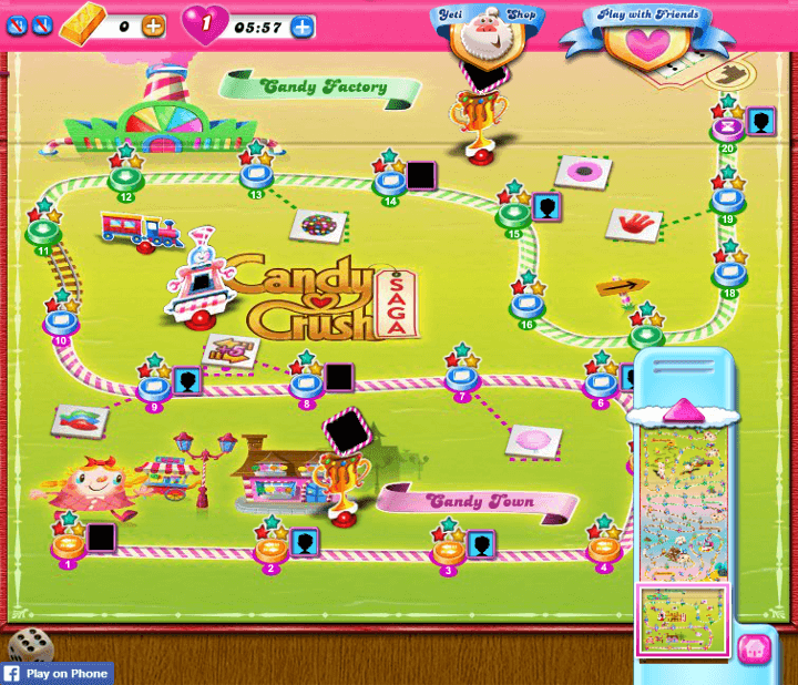 Candy crush level map