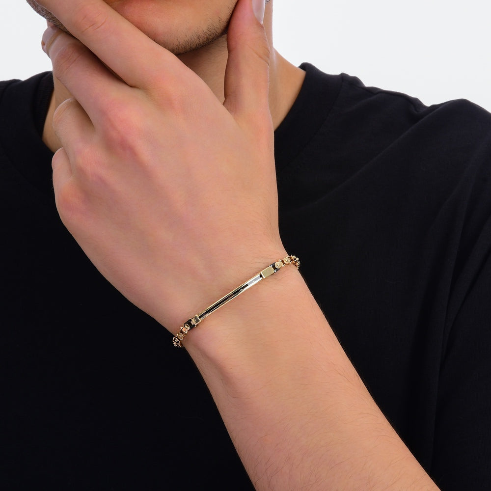 Assos Pırlanta 14 Ayar Altın Tasarım Erkek Zincir Bileklik Modeli