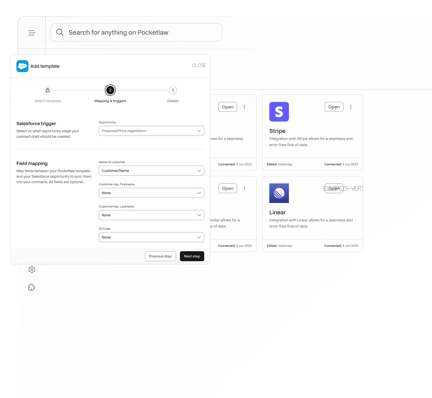 Illustration showing how to give users access to different documents in Pocketlaw