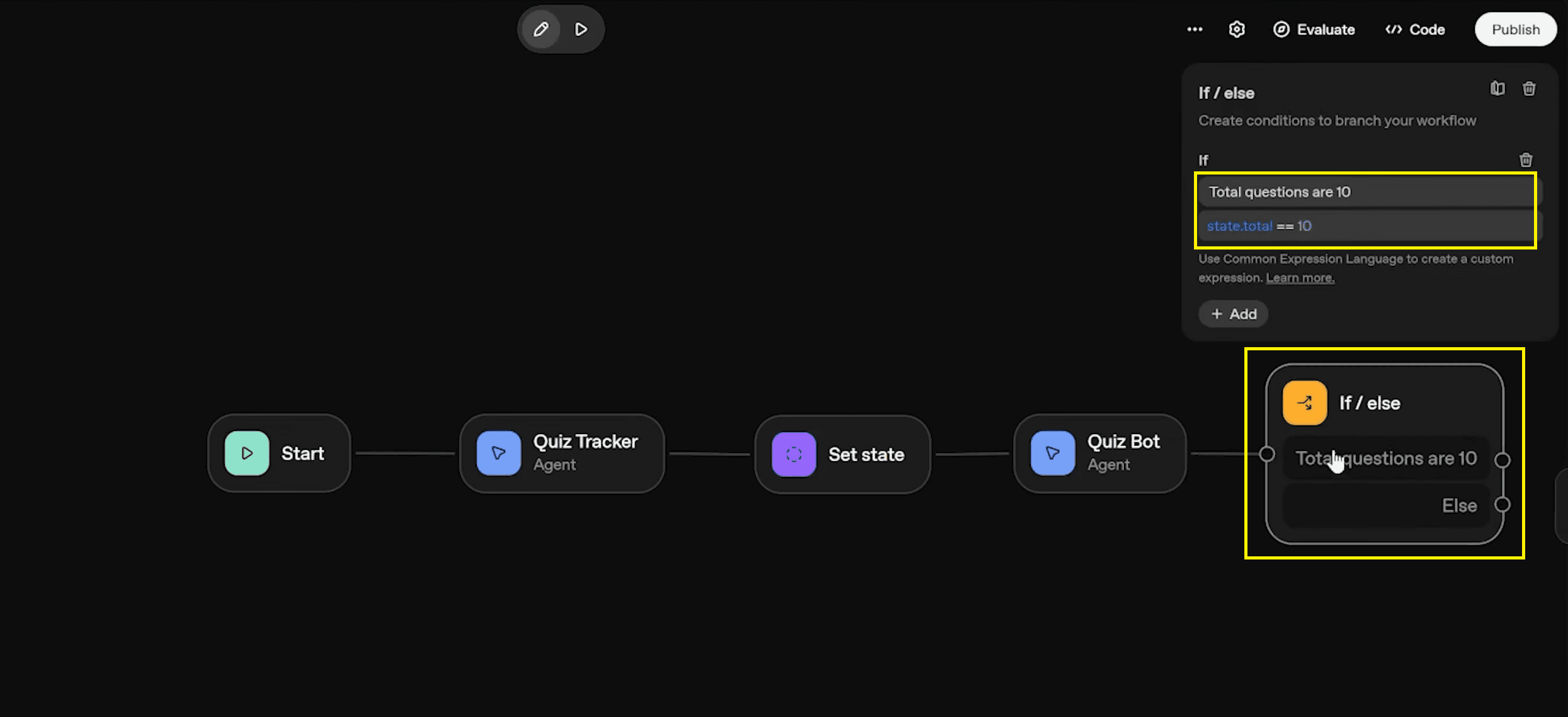 if condition = state total =10
