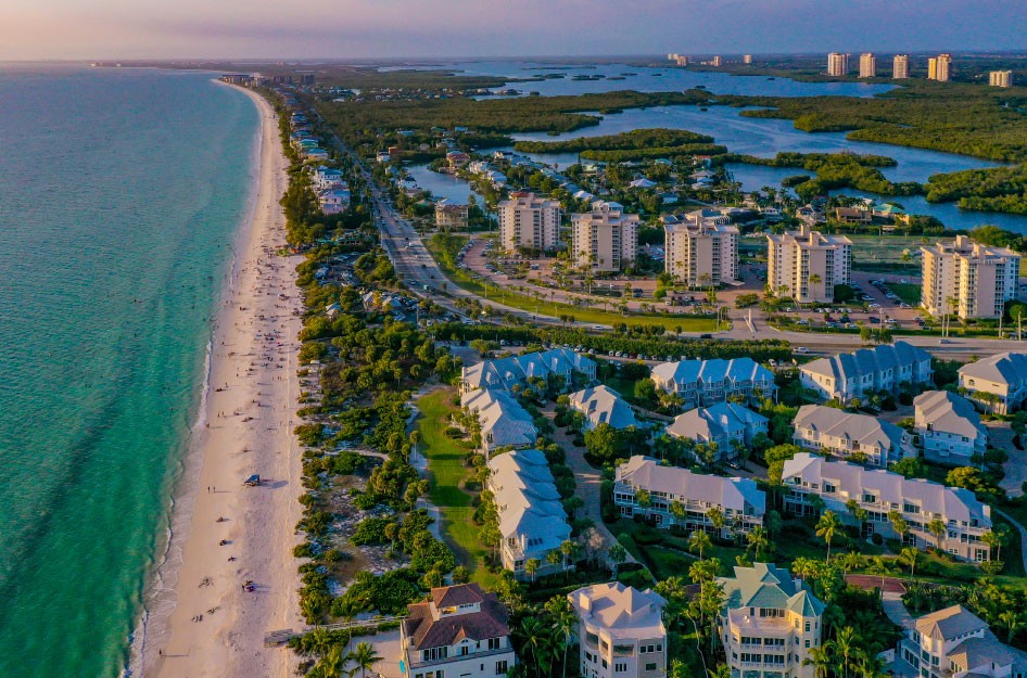 Luxury residential community on the beach in Bonita Springs, Florida