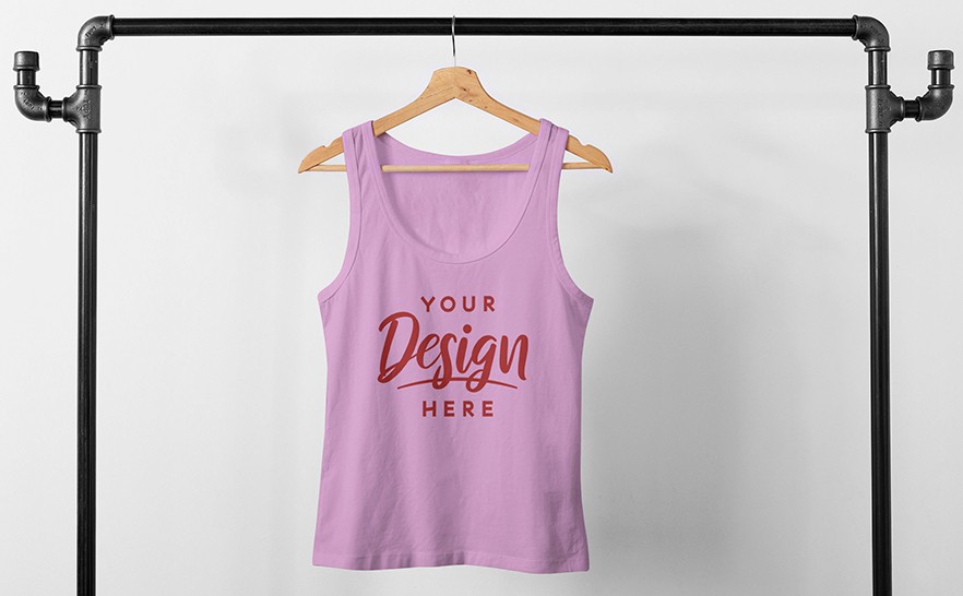 mockup of a hanging tank top