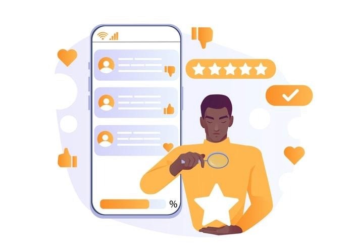 A chart illustrating user satisfaction metrics and retention rates in mobile applications, emphasizing the role of user feedback.