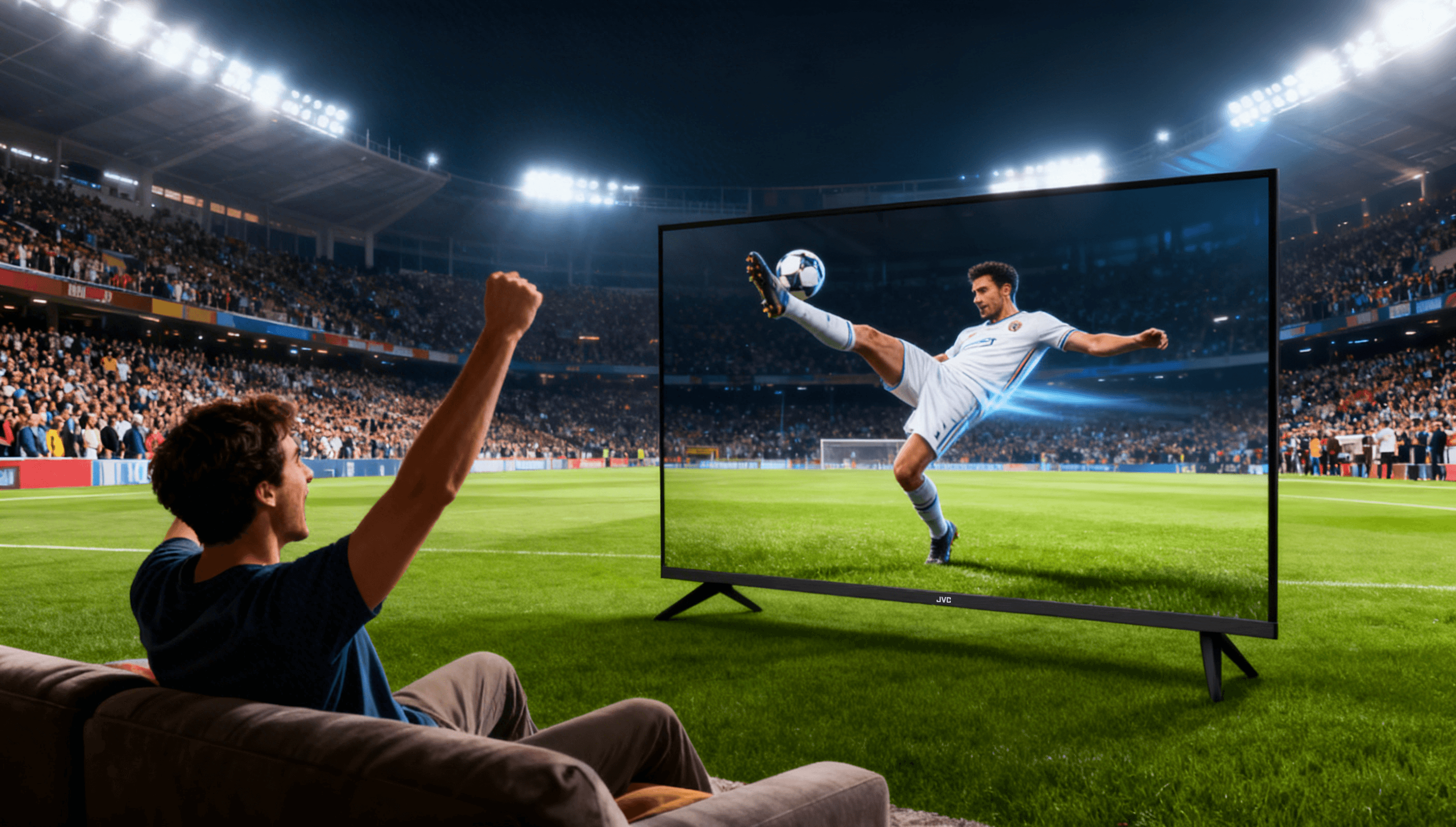 woman holding a phone and man looking at the phone. both are smiling