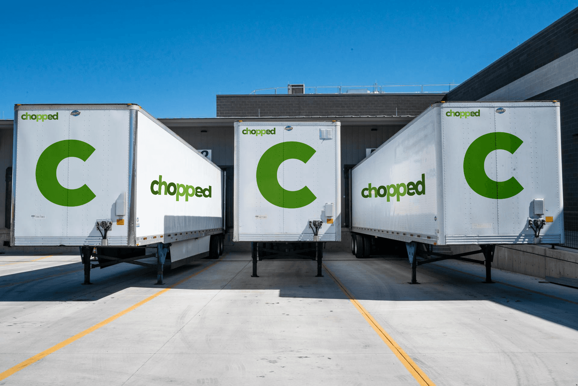 Set of refrigerated trailers for transport.