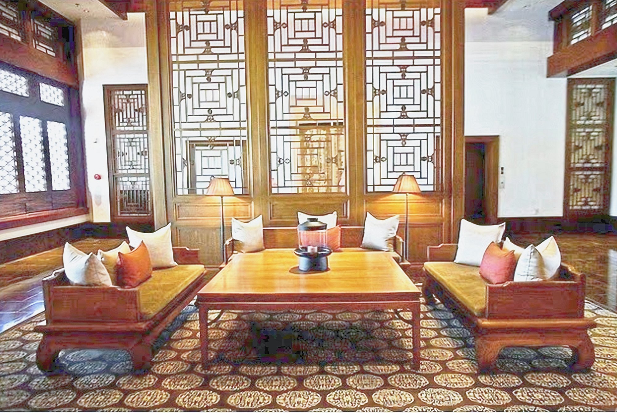 Lobby, Aman Summer Palace, Beijing. Furniture by the studio