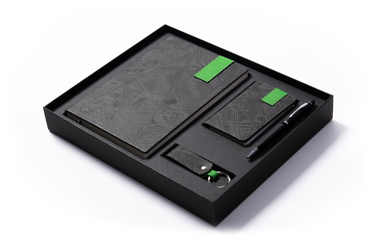 Two-piece cardboard executive gift box with journal