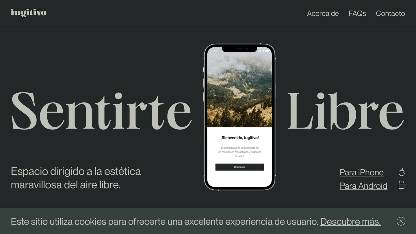 Landing page de promoción de la app