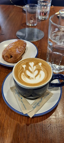 Croissant and cappucino at Promenade.