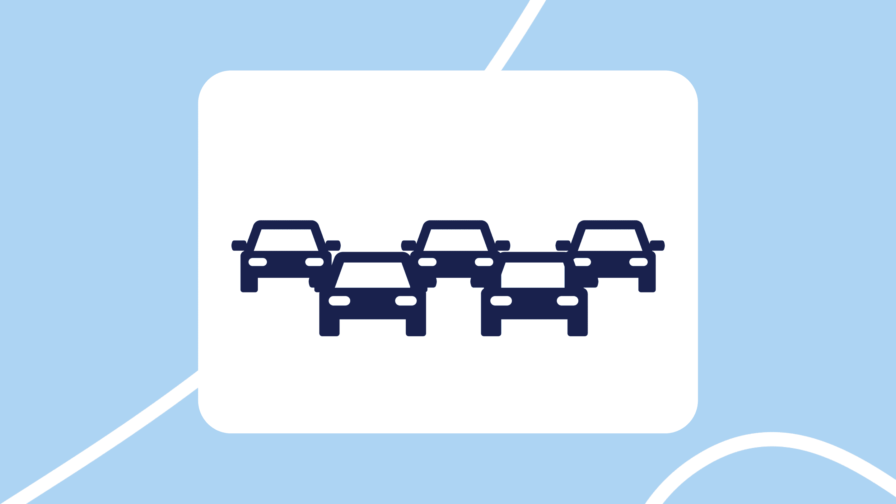 Ilustración de varios coches en una subasta, representando la compra de stock para concesionarios.