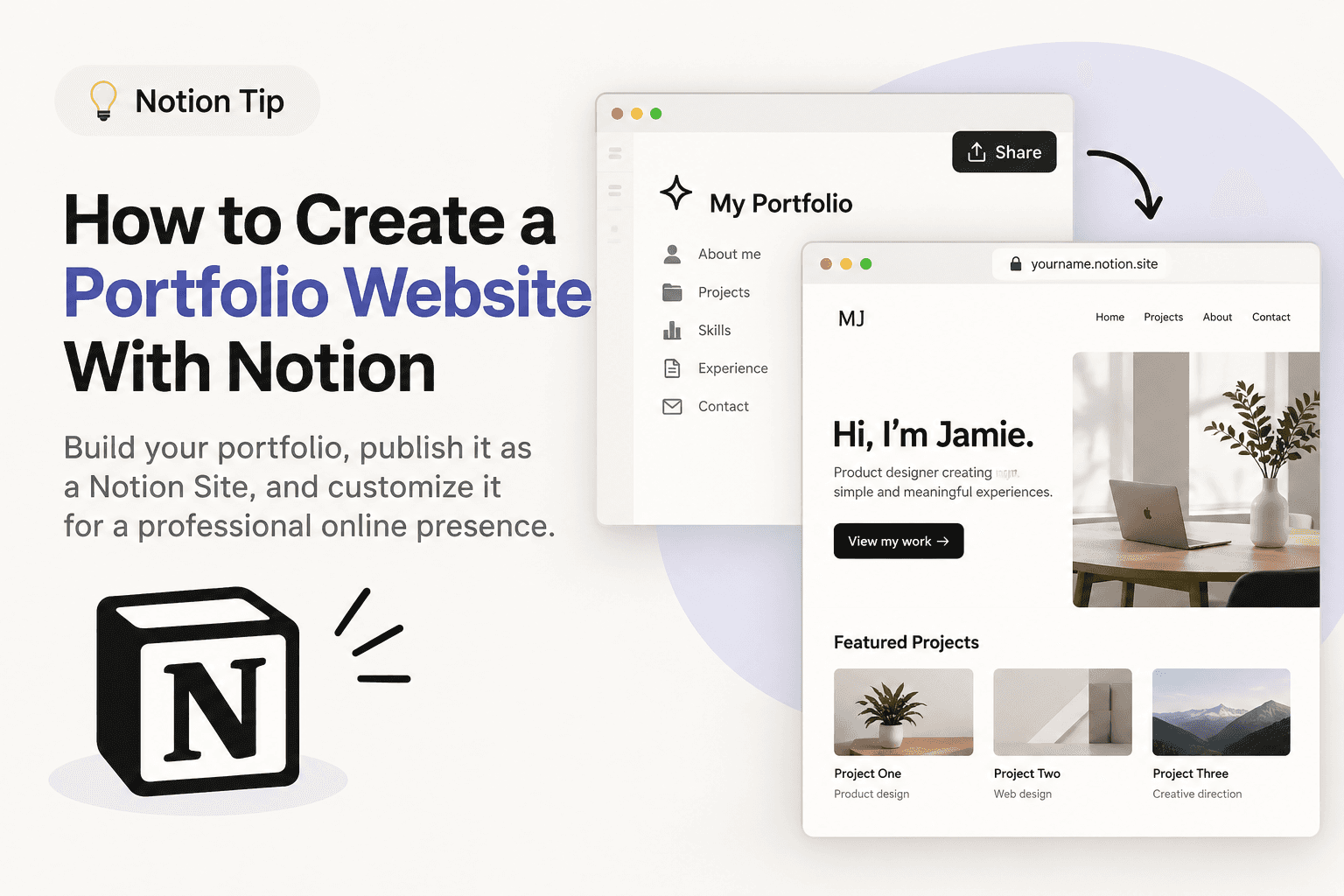 How to create a portfolio website with Notion without coding