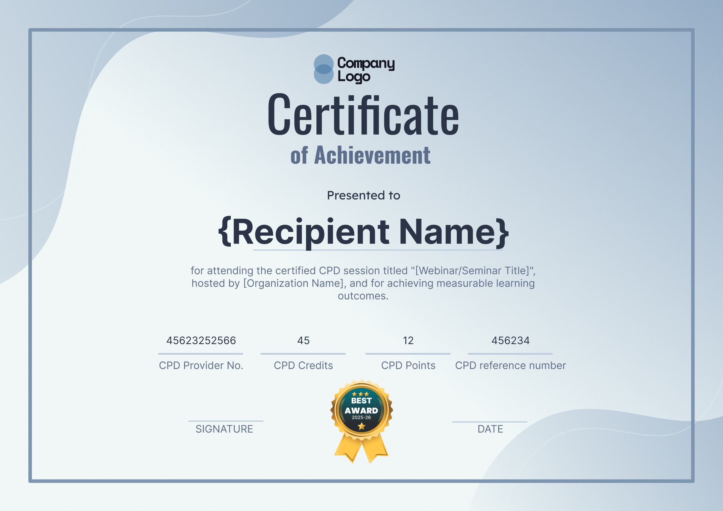 Wauld - Fancy and professional workshop certificate template