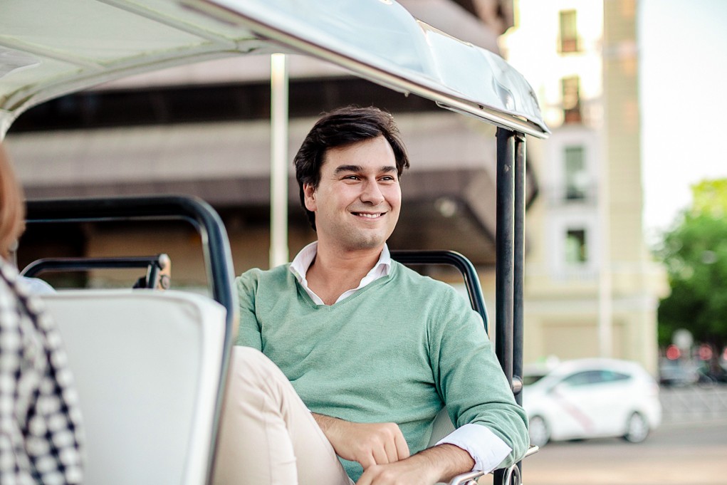 Eco Tuk Tuk tour in Lisbon passing by the iconic Belém Tower.