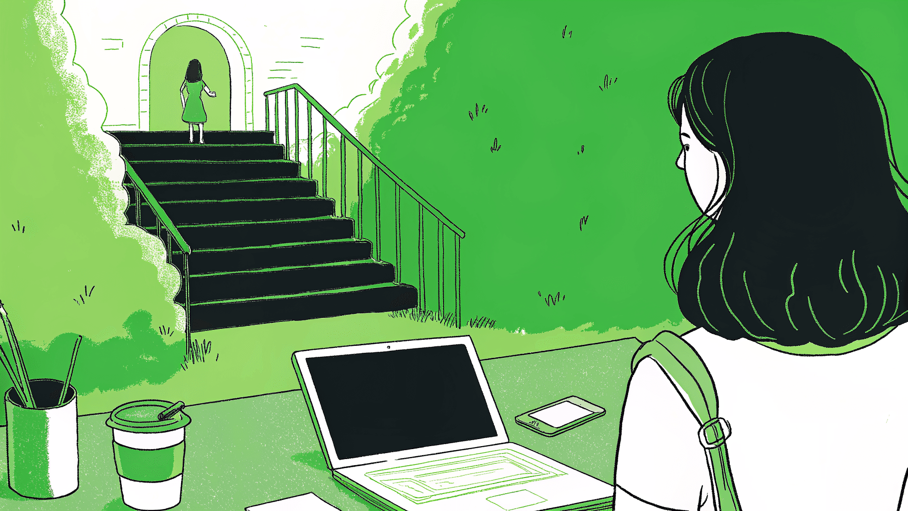 High school student on rising staircase path with old and new SAT benchmark markers