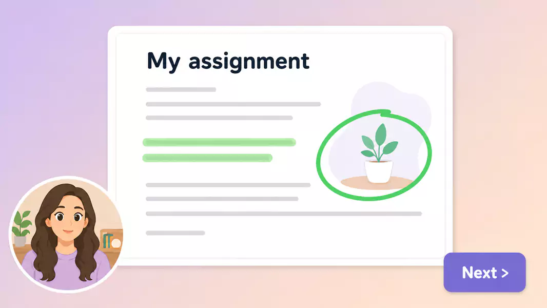 Image shows video feedback for a student