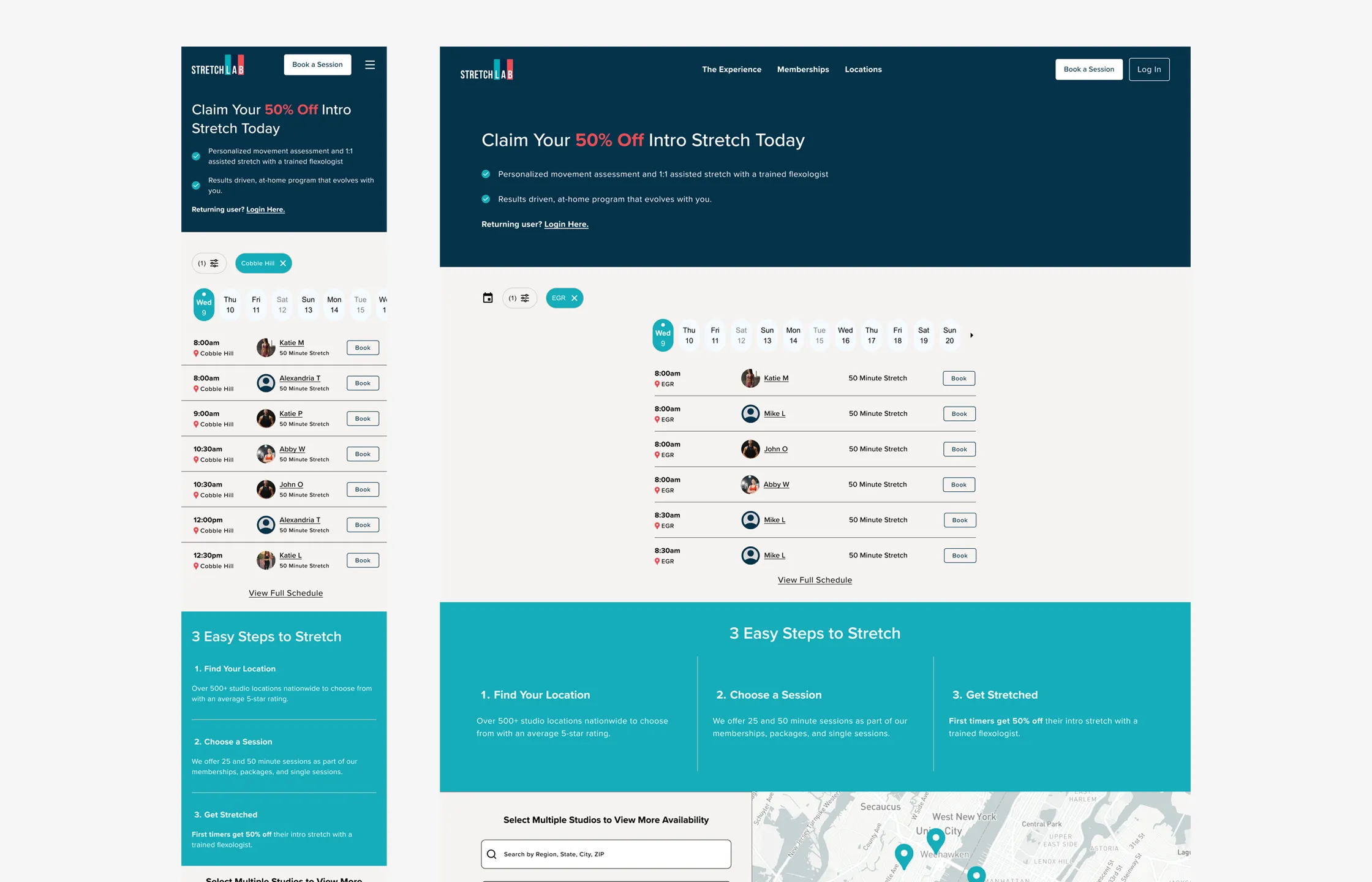 Screens of paid media landing page desktop and mobile
