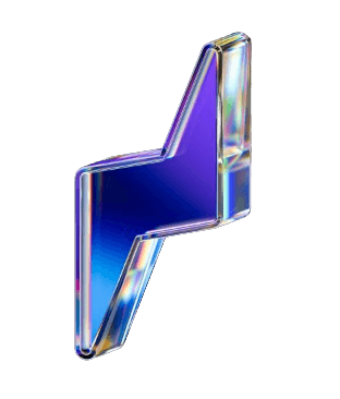 A stylized, swirling black abstract shape with smooth, glossy surfaces and a dynamic, flowing design.