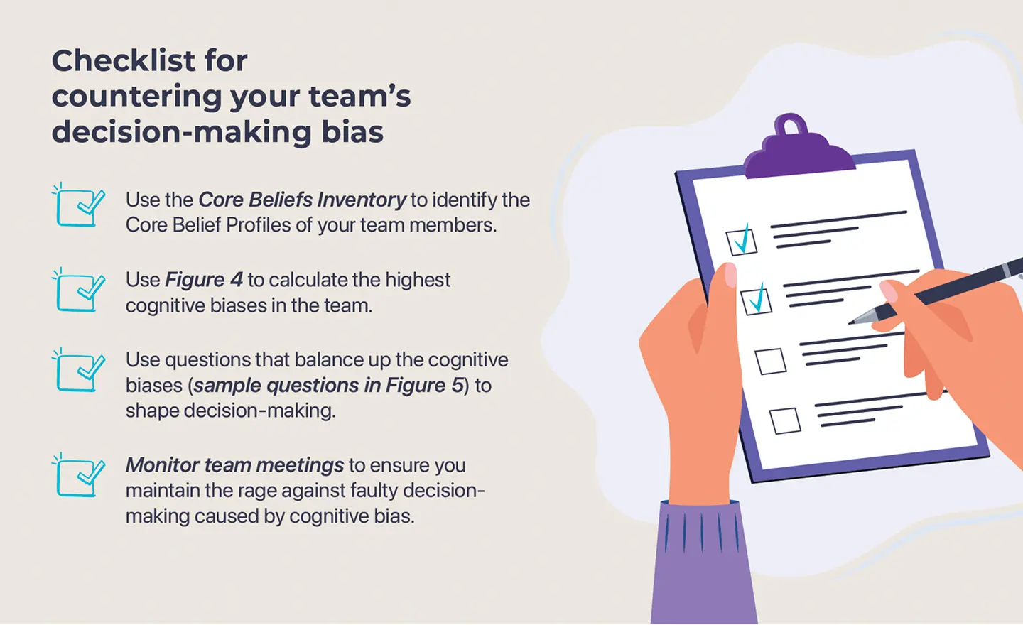 Checklist for countering your team's decision-making bias