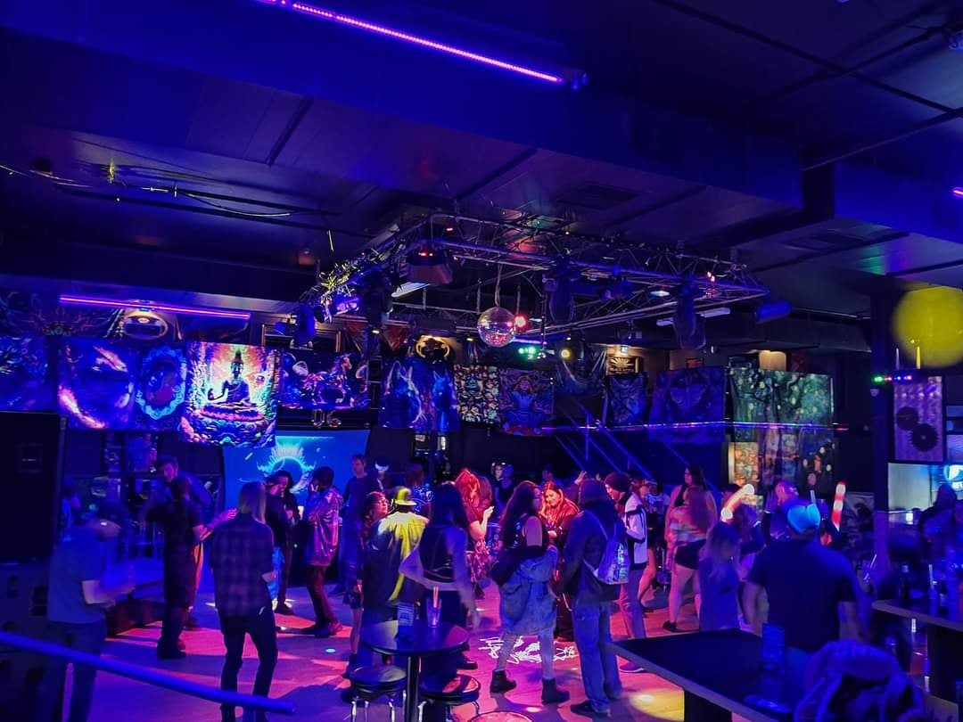 Dance floor and colorful decorations