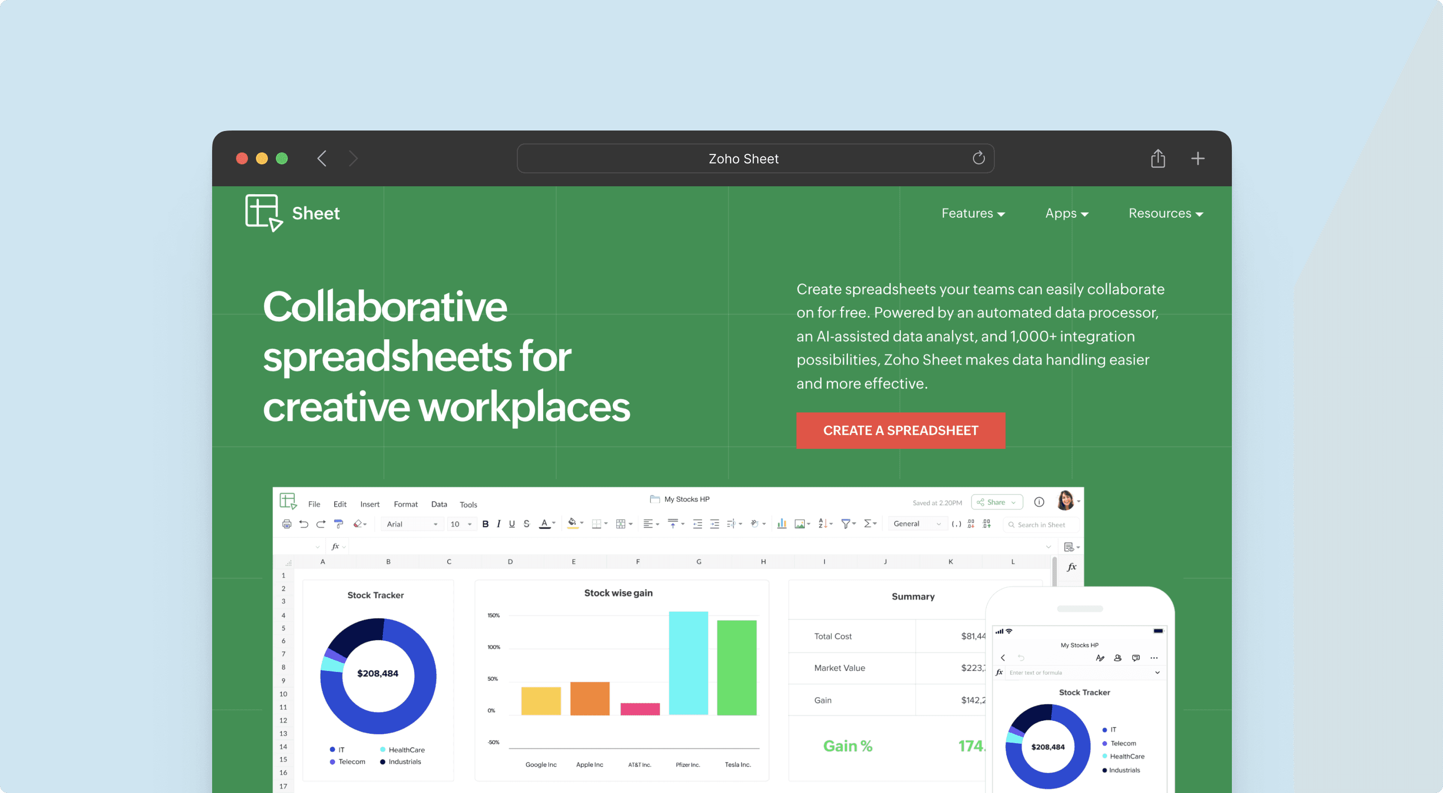 Zoho sheets probably free excel alternative