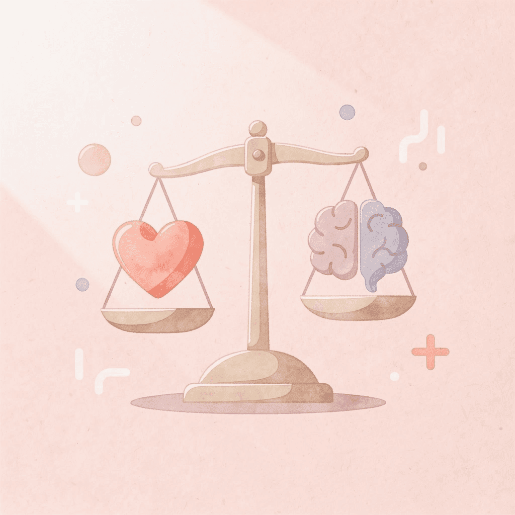 Balance scale comparing teaching methods and personal goals