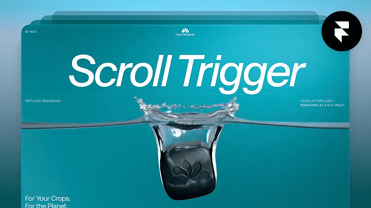 ⁠Framer Scroll Trigger hero with tablet splash