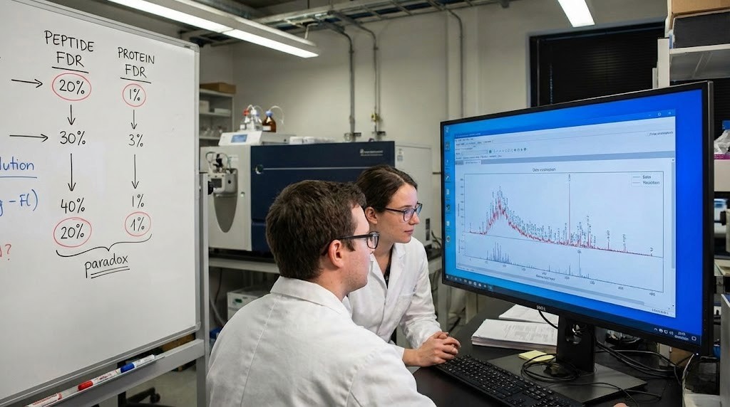 Why high peptide FDR could result in low protein FDR