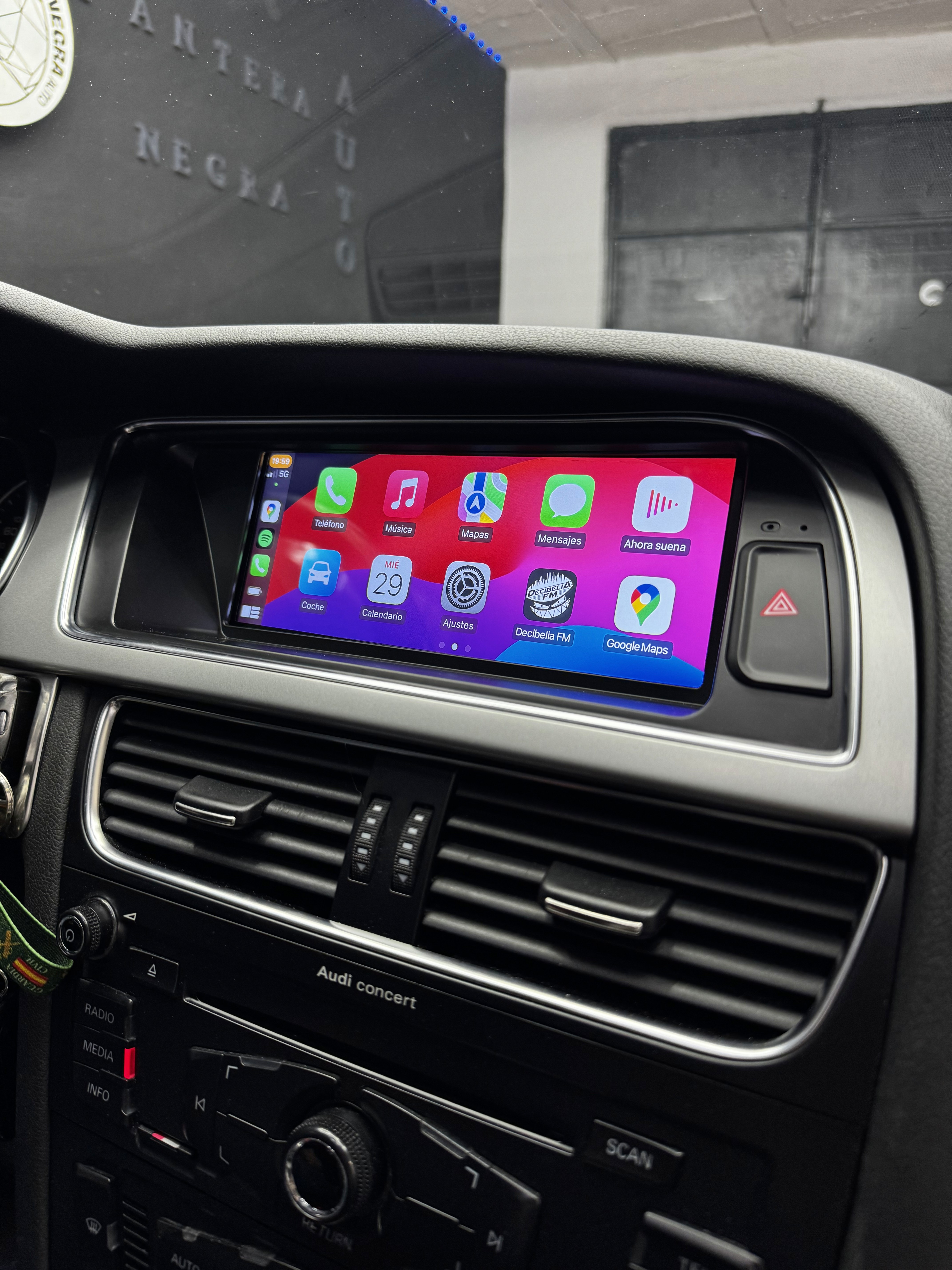 Interfaz carplay interior de coche