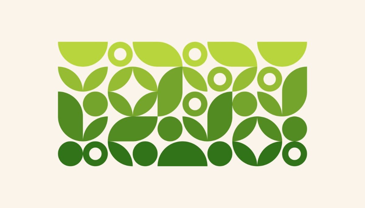 Abstract green geometric pattern used as a hero image for an article on how to find the best tech events near you.