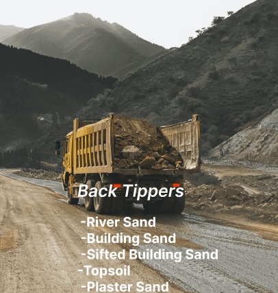 Image of a Backtipper truck carrying building material