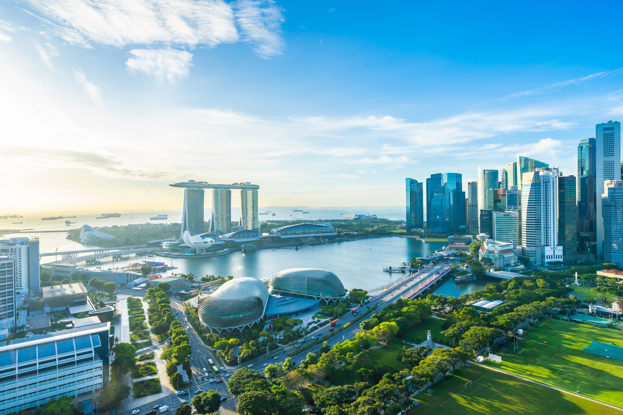 a train travels down the tracks