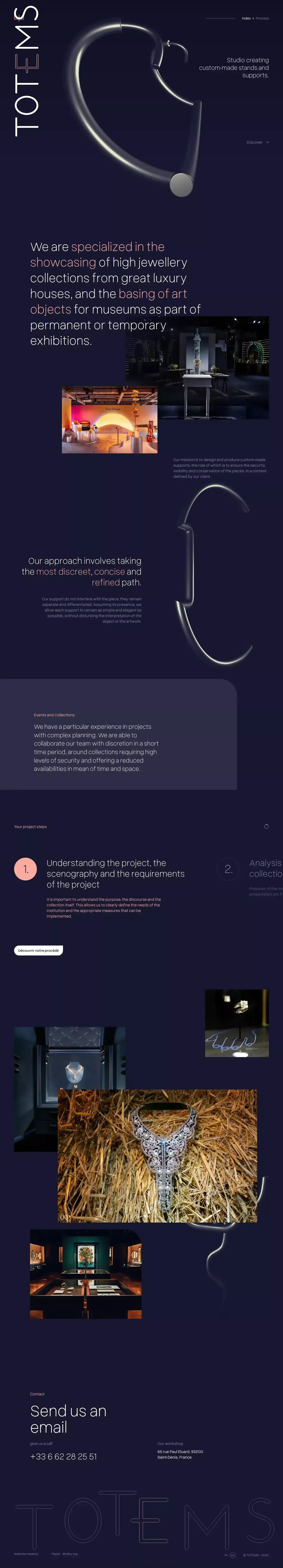 Totems portfolio page screenshot showcasing Design design