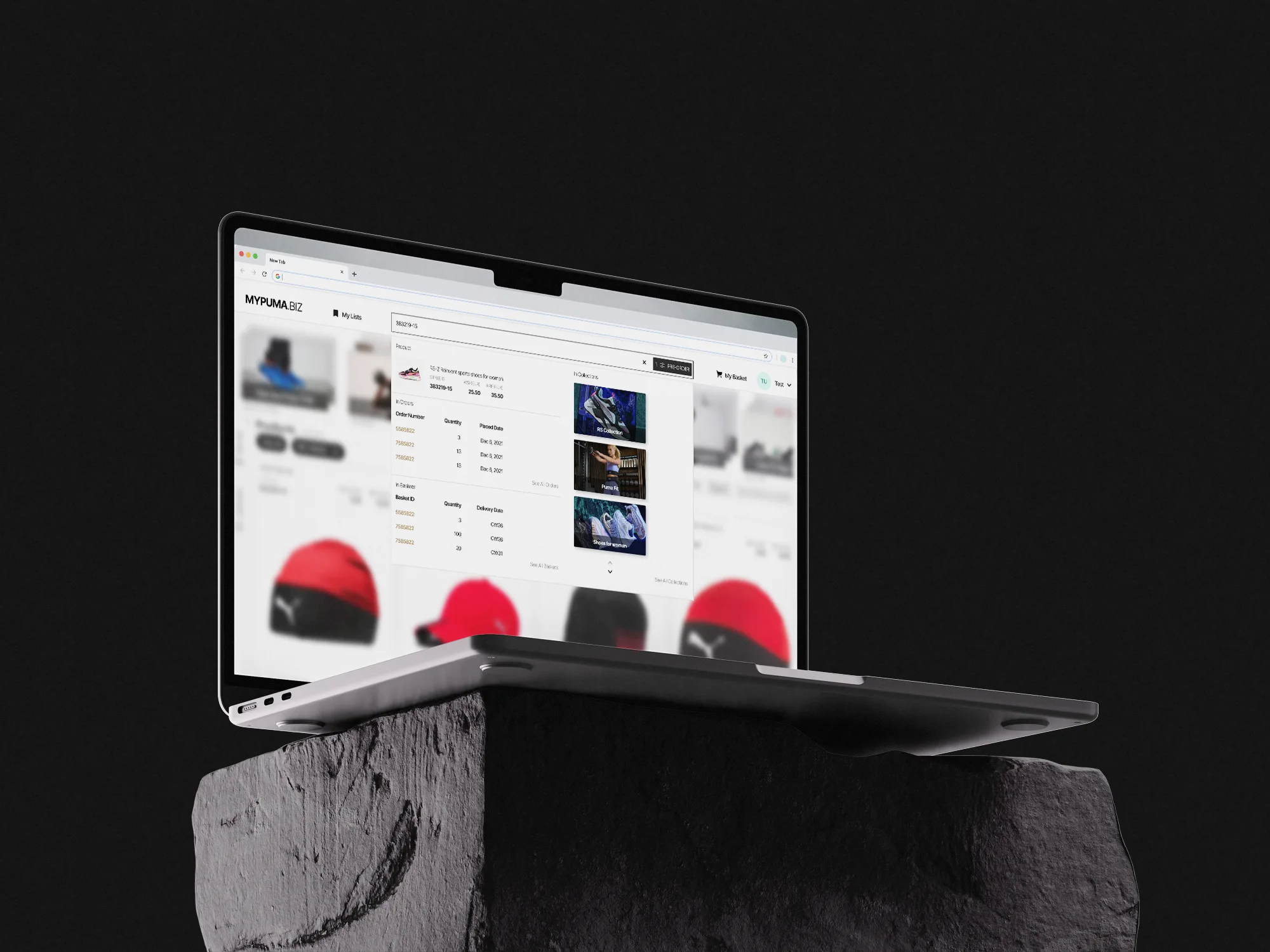 Search design laptop mockup