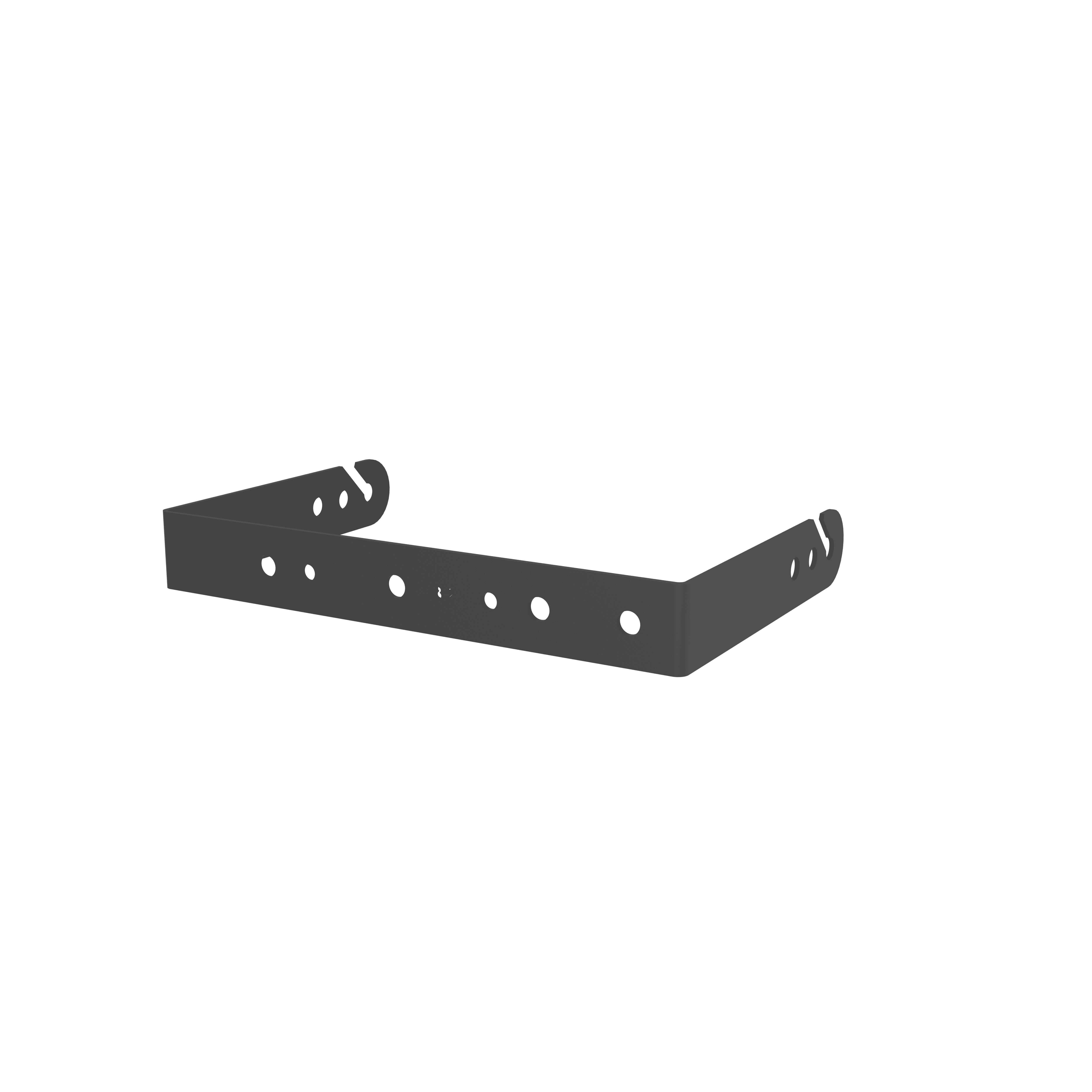 Metal bracket with slots and holes