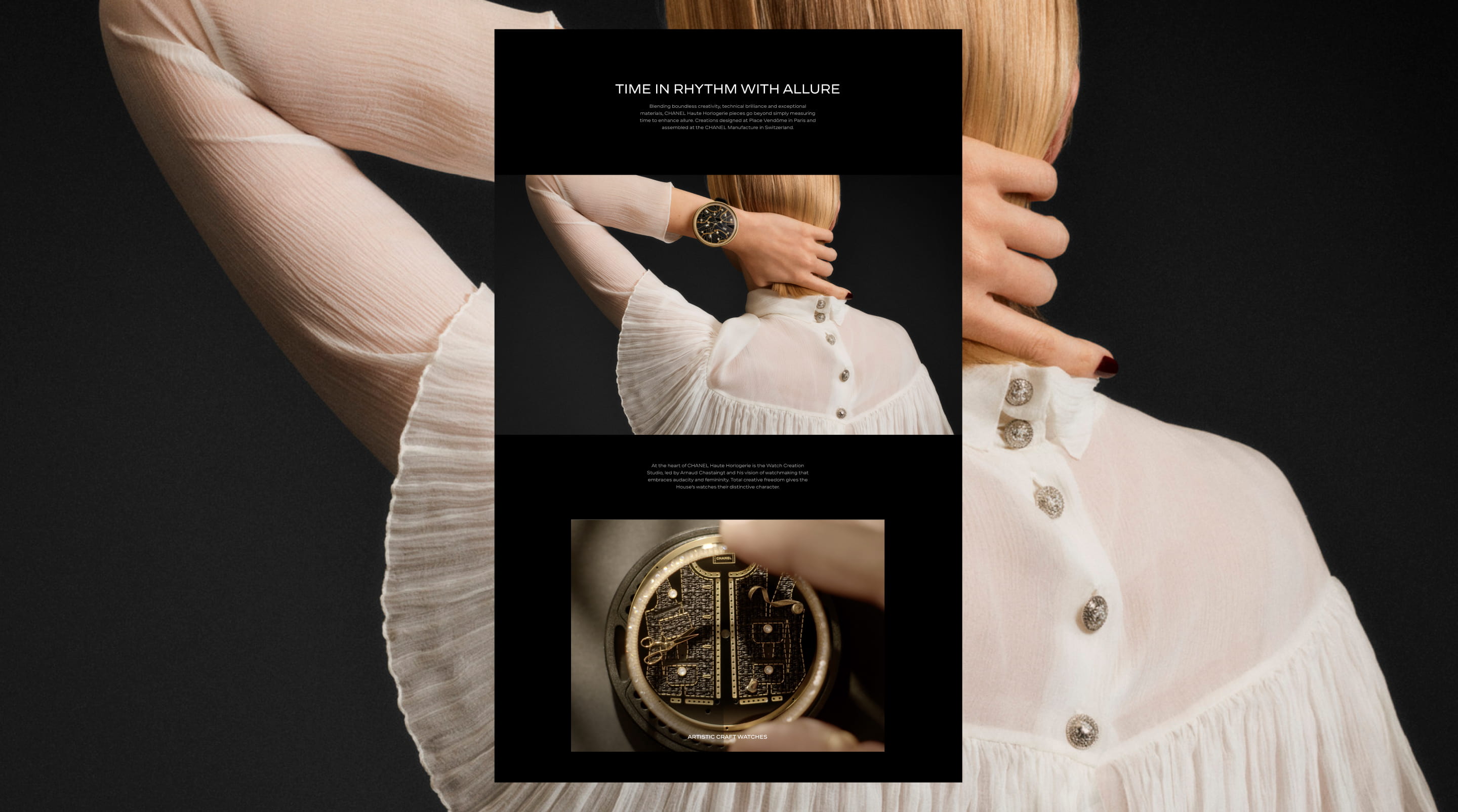Landing page from the Chanel Haute Horlogerie website