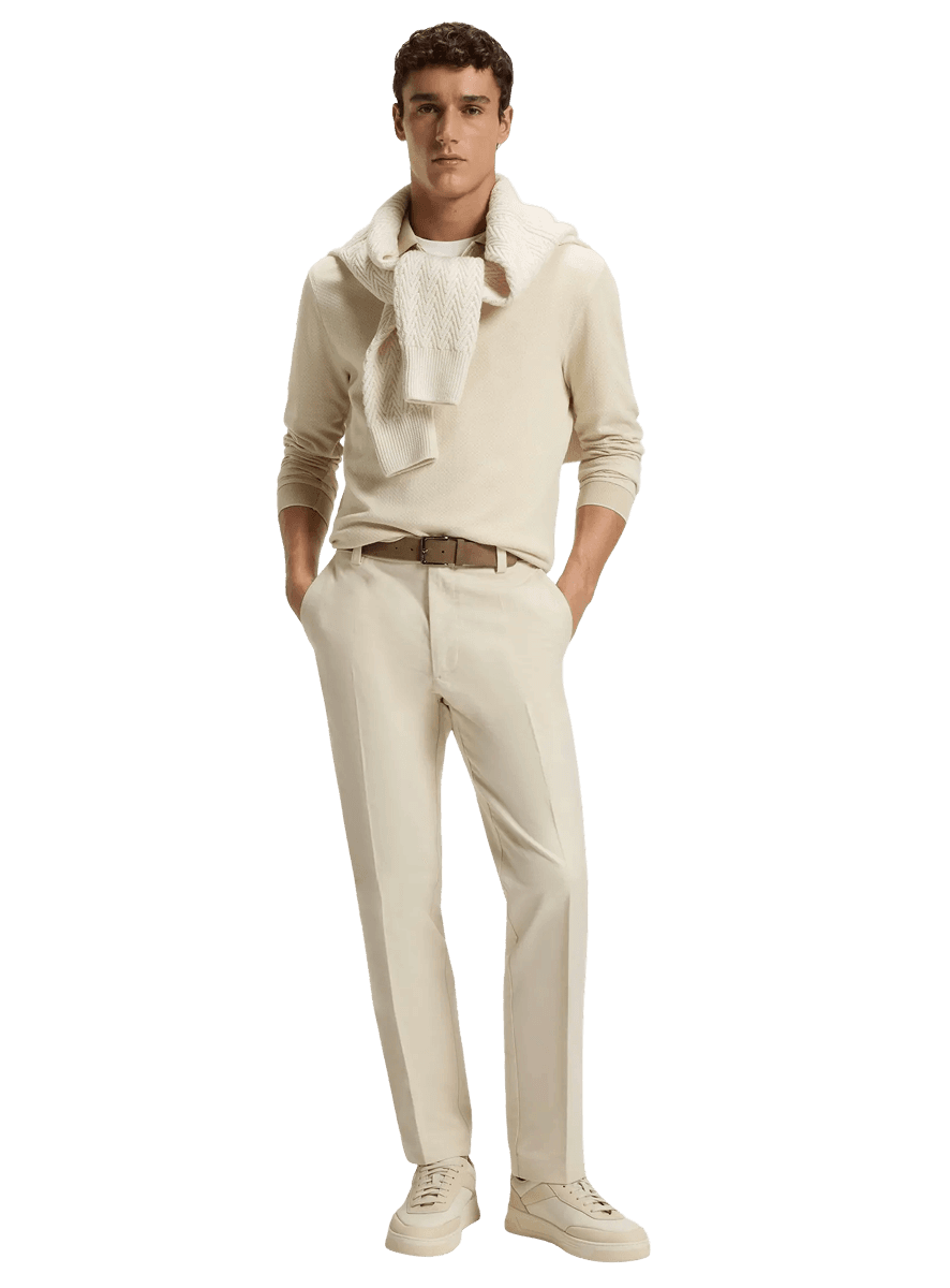 Mercerised-cotton polo shirt with two-tone structure